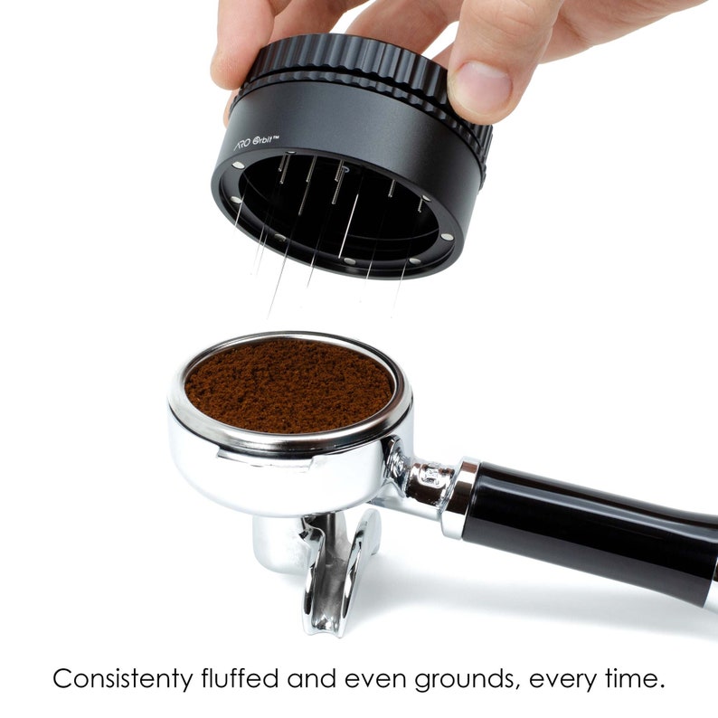 ARO Orbit PRO™ | Aluminum Spirographic Espresso Distribution Tool | Geared WDT for Home Baristas and Professional Cafés