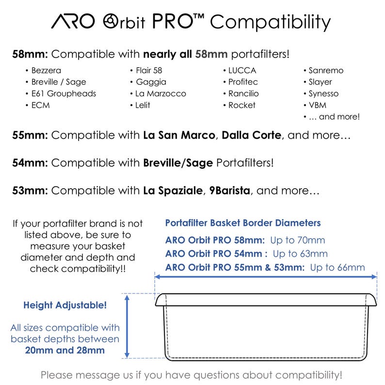 ARO Orbit PRO™ | Aluminum Spirographic Espresso Distribution Tool | Geared WDT for Home Baristas and Professional Cafés